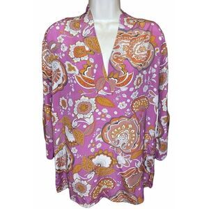 Sigrid Olsen Pink Floral Silk Tunic NWT XS